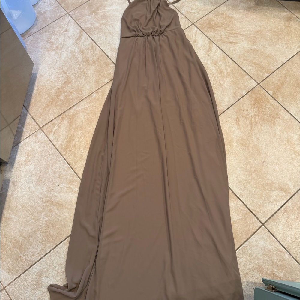 Show Me Your MuMu Taupe Brown Halter Maxi Dress has mark on bottom